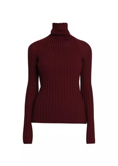 Ferragamo Rib-Knit Wool Turtleneck Sweater