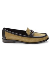 Ferragamo Rolo Suede Bit Loafers