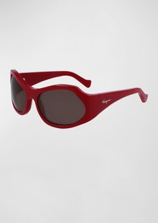 Ferragamo Runway Wrap Acetate Sunglasses