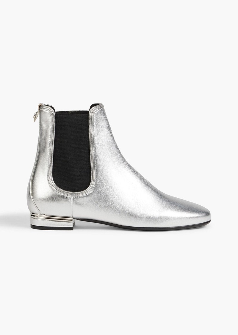 Ferragamo - Aicha metallic textured-leather Chelsea boots - Metallic - US 5
