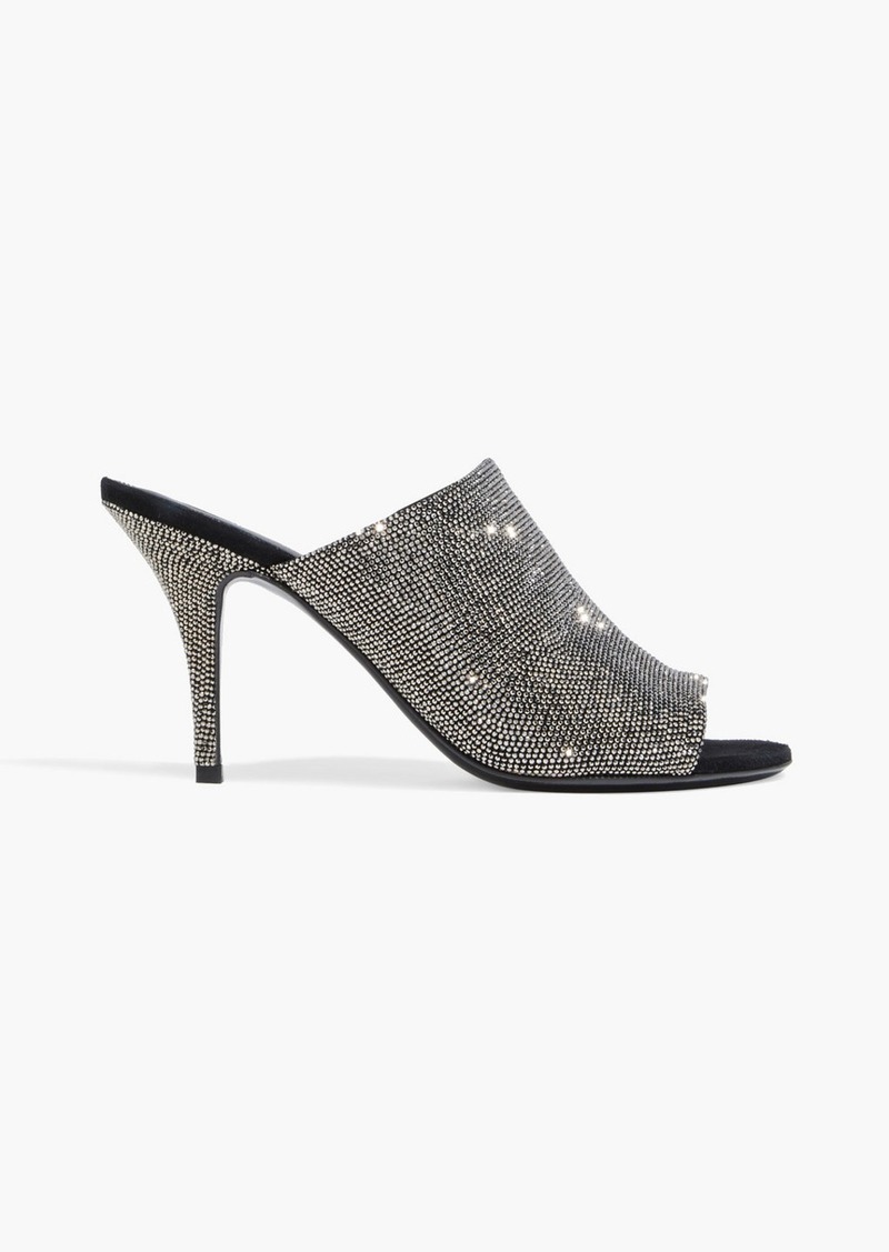 Ferragamo - Crystal-embellished suede mules - Metallic - US 6