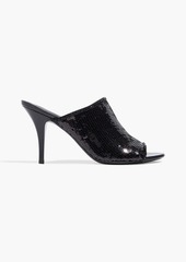 Ferragamo - Embellished suede mules - Black - US 8