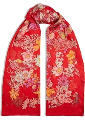 Salvatore Ferragamo - Floral-print silk-chiffon scarf - Red - OneSize