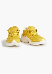 Ferragamo - Skylar suede and mesh exaggerated-sole sneakers - Yellow - US 6