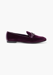 Salvatore Ferragamo - Trifoglio crystal-embellished velvet loafers - Purple - US 4.5