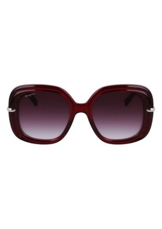 FERRAGAMO 54mm Gradient Rectangular Sunglasses