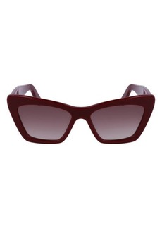 FERRAGAMO 55mm Gradient Rectangular Sunglasses