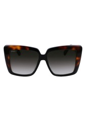 FERRAGAMO 55mm Gradient Rectangular Sunglasses