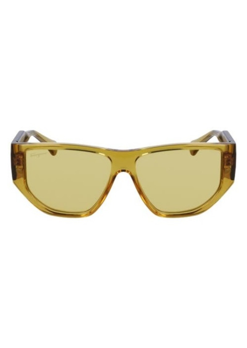 FERRAGAMO 56mm Rectangular Sunglasses