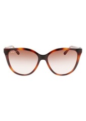 FERRAGAMO 57mm Gradient Cat Eye Sunglasses