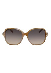 FERRAGAMO 57mm Gradient Rounded Square Sunglasses