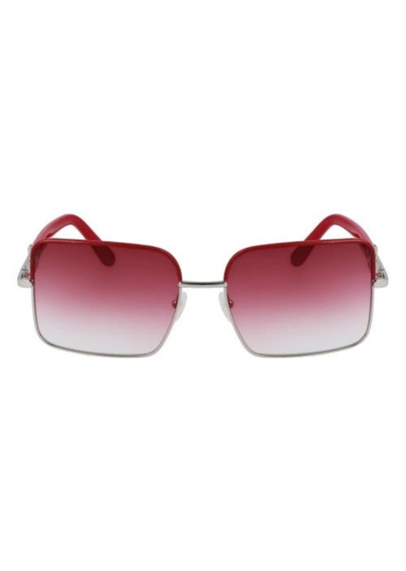 FERRAGAMO 60mm Gradient Rectangular Sunglasses