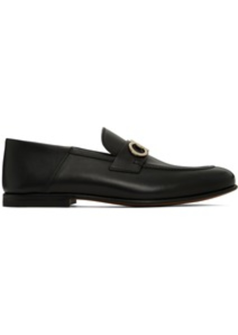 Ferragamo Black Gancini Loafers