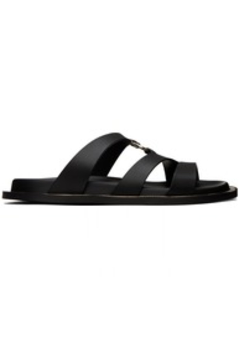 Ferragamo Black Gancini Sandals