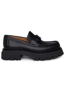 SALVATORE FERRAGAMO Black leather loafers