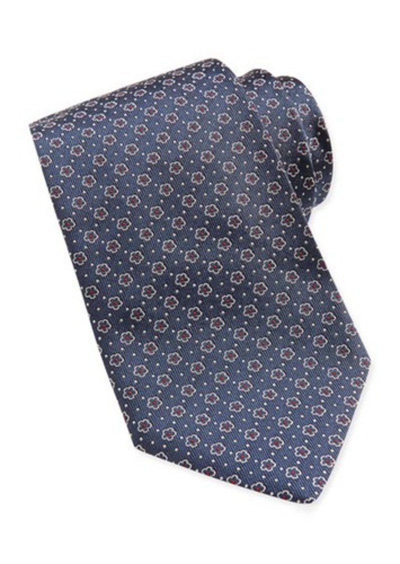 Ferragamo Salvatore Ferragamo Floral-Pattern Woven Tie, Dark Green | Ties