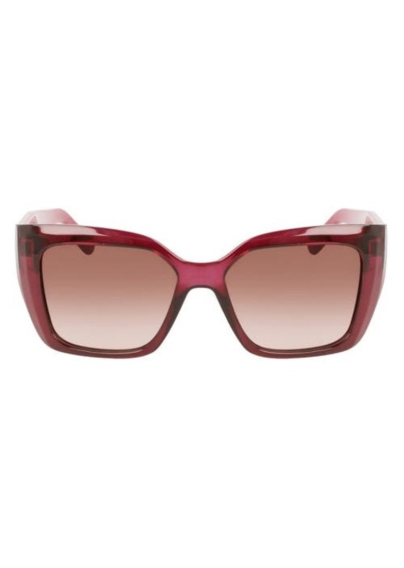FERRAGAMO Gancini 55mm Gradient Rectangular Sunglasses