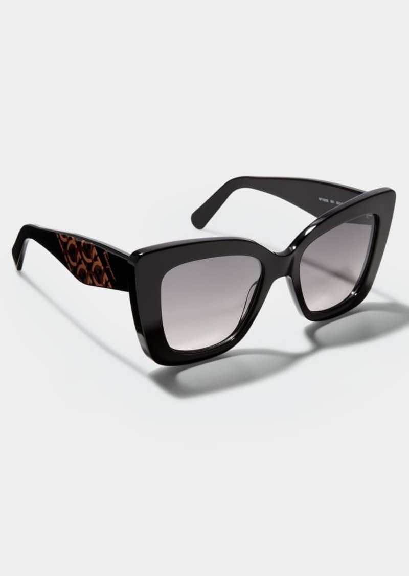 FERRAGAMO Gancio Acetate Butterfly Sunglasses