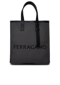 SALVATORE FERRAGAMO Grey canvas bag
