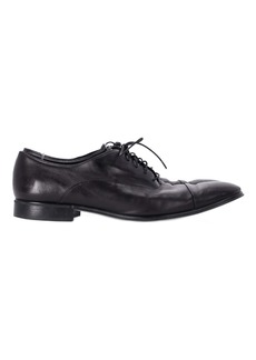 Salvatore Ferragamo Lace-Up Oxfords in Black Leather