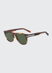 Salvatore Ferragamo Men's Classic Thick-Frame Acetate Sunglasses
