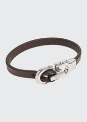Ferragamo Men's Leather Gancini Bracelet