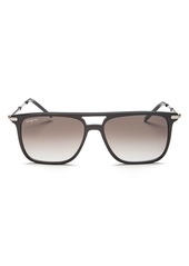 Salvatore Ferragamo Men's Polarized Brow Bar Square Sunglasses, 57mm