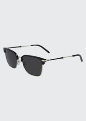 Salvatore Ferragamo Men's Polarized Half-Rim Rectangle Sunglasses