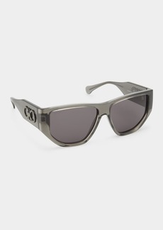 FERRAGAMO Monochrome Rectangle Plastic Sunglasses