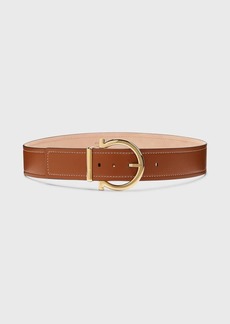 FERRAGAMO New Gancio Singolo Leather Belt