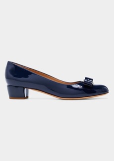 Ferragamo Vara Bow Leather Low Pumps