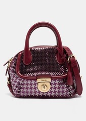 Salvatore Ferragamo /purple Sequins And Leather Fiamma Satchel