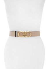 FERRAGAMO Double Gancio Reversible Leather Belt