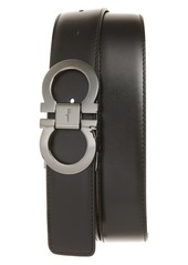 FERRAGAMO Reversible Leather Belt in Black/Auburn at Nordstrom