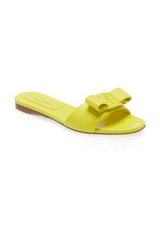 Salvatore Ferragamo Vicky Bow Slide Sandal in Canary Yellow at Nordstrom