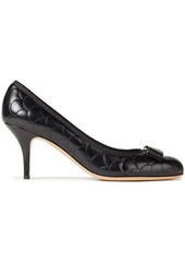 Salvatore Ferragamo Woman Carla Bow-embellished Quilted Leather Pumps Black
