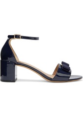 Salvatore Ferragamo Woman Gavina Bow-embellished Patent-leather Sandals Midnight Blue