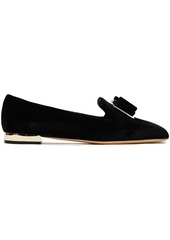 Salvatore Ferragamo Woman Zaneta Bow-embellished Velvet Loafers Black
