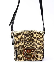 Salvatore Ferragamo Womens Brown Python Skin Leather Mini Crossbody Bag Handbag