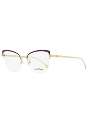 Salvatore Ferragamo Women's Cat Eye Eyeglasses SF2182 736 Gold/Violet 53mm