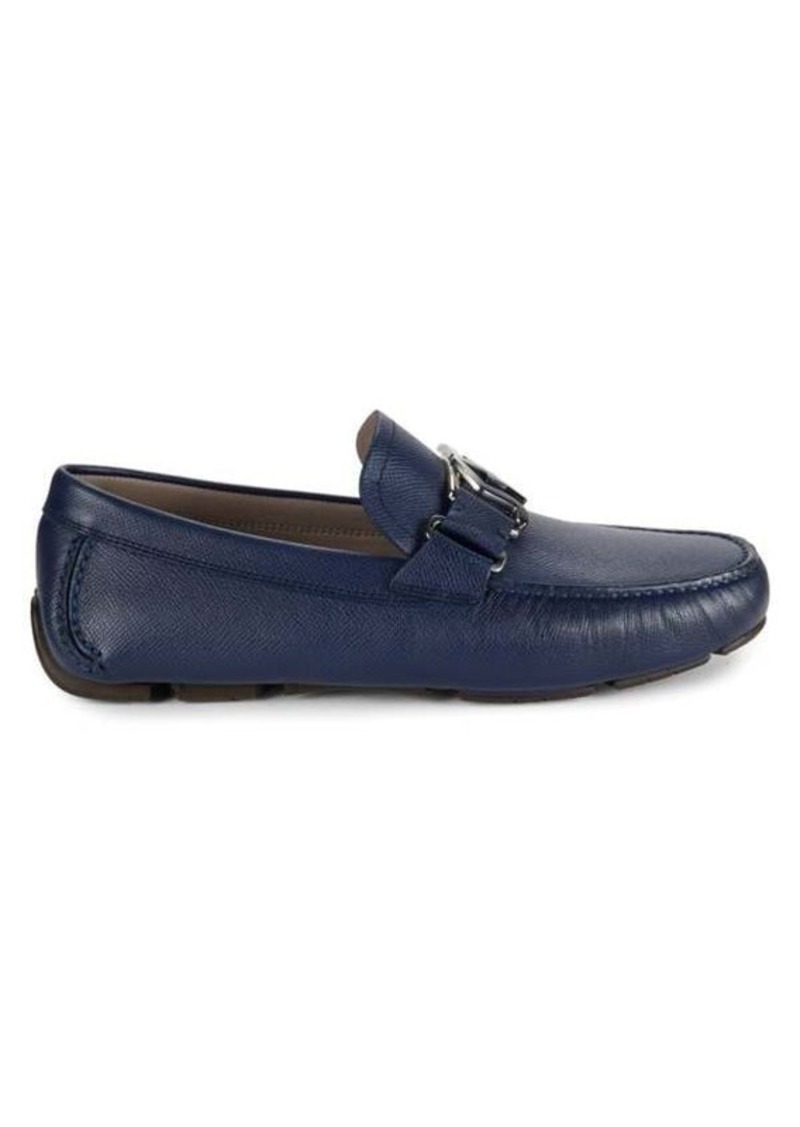 Ferragamo Score Of Electric Logo Leather Bit Driving Loafers