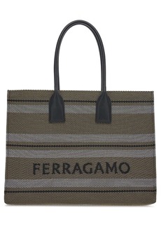 Ferragamo Signature (L) striped tote bag