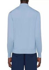 Ferragamo Silk & Cotton-Blend Long-Sleeve Polo Shirt