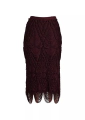 Ferragamo Silk Fringed Midi-Skirt