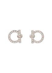 Ferragamo Silver Earrings with Rhinestone Embellishment in Brass Woman