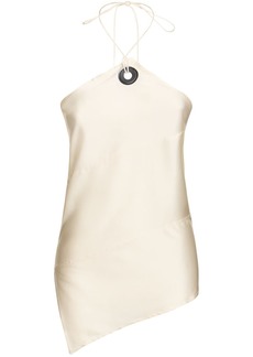 Ferragamo Stretch Silk Satin Halter Top