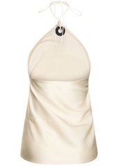 Ferragamo Stretch Silk Satin Halter Top