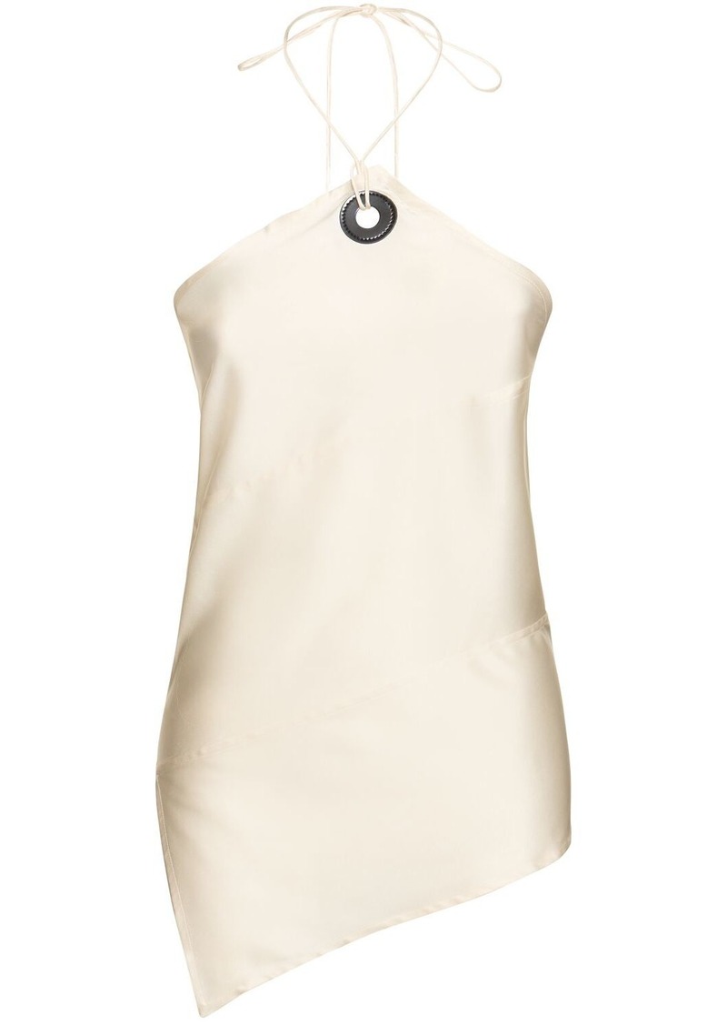 Ferragamo Stretch Silk Satin Halter Top