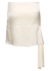 Ferragamo Stretch Silk Satin Mini Skirt