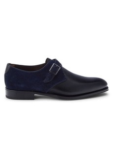 Ferragamo Suede & Leather Monk Strap Shoes